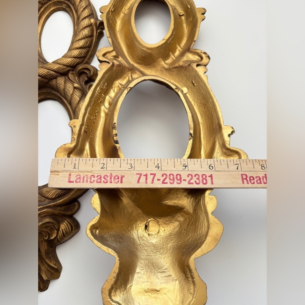 VTG Gold Universal Statuary Corp Wall Sconces Candle Holder Made in USA 1971 - Picture 12 of 13